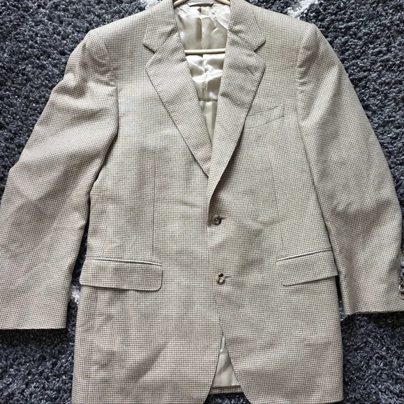 CANALI Italy Men's Blazer Size US 42L EU/IT 52 Houndstooth50% Silk/50%Cashmere